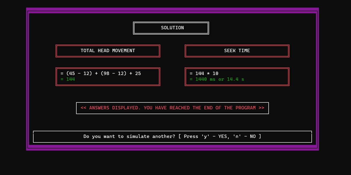 Disk Scheduling Program preview